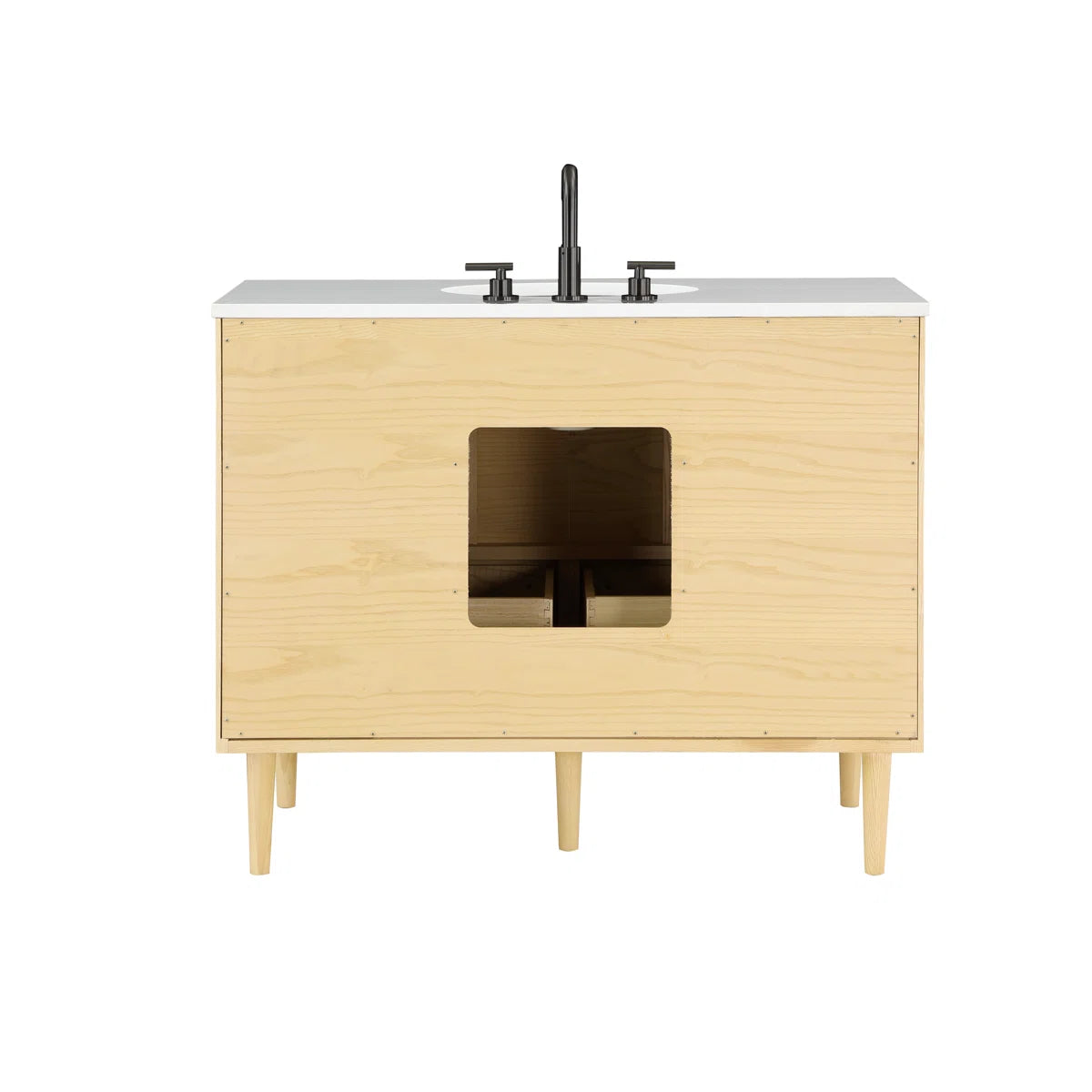 Stockholm 42" Width Single Bathroom Vanity With Black Handles