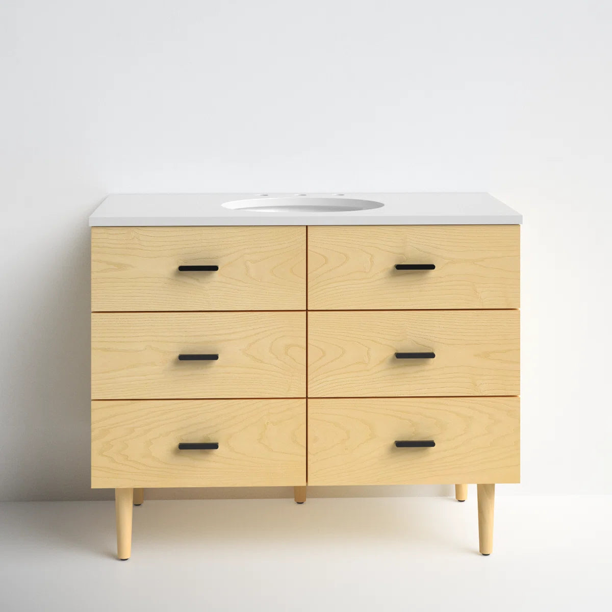 Stockholm 42" Width Single Bathroom Vanity With Black Handles