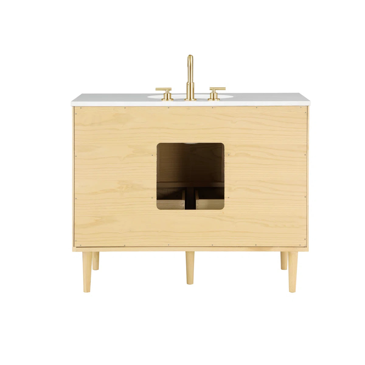 Stockholm 42" Width Single Bathroom Vanity with Gold Handles