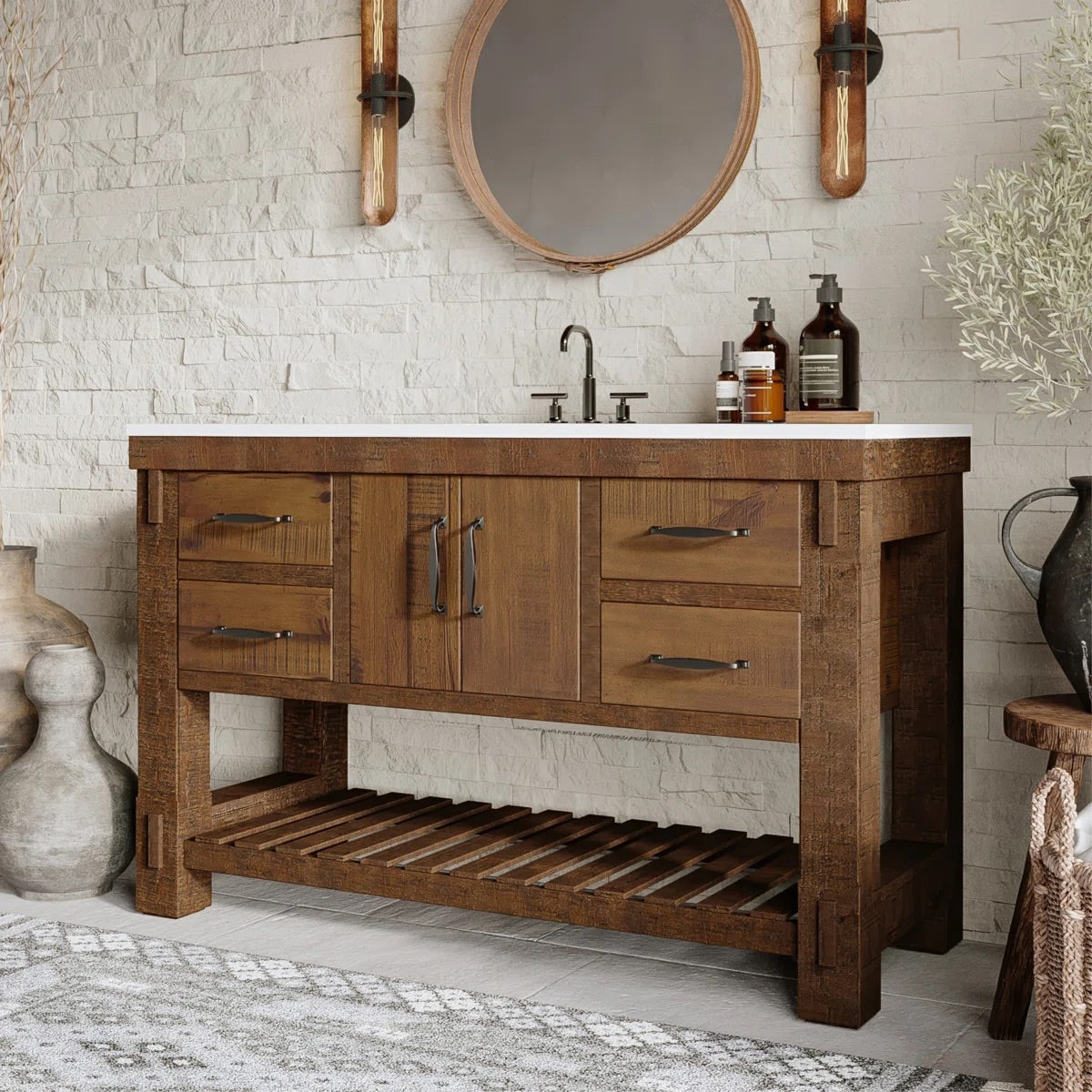 Telluride 54" Single Bathroom Vanity | Quartz Countertop