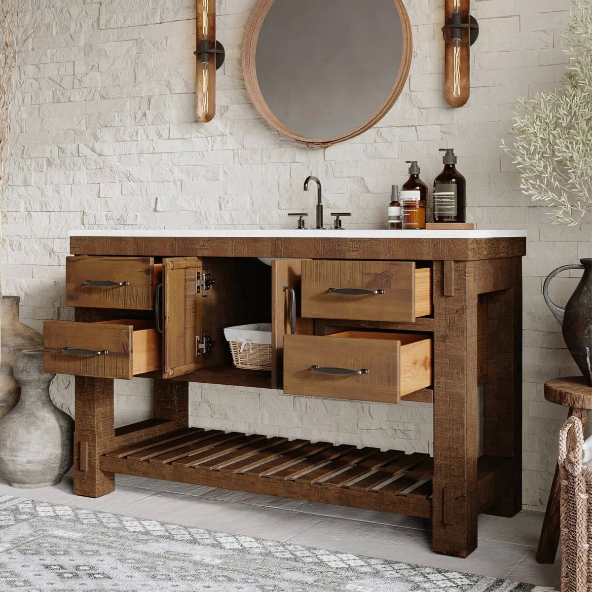 Telluride 54" Single Bathroom Vanity | Quartz Countertop