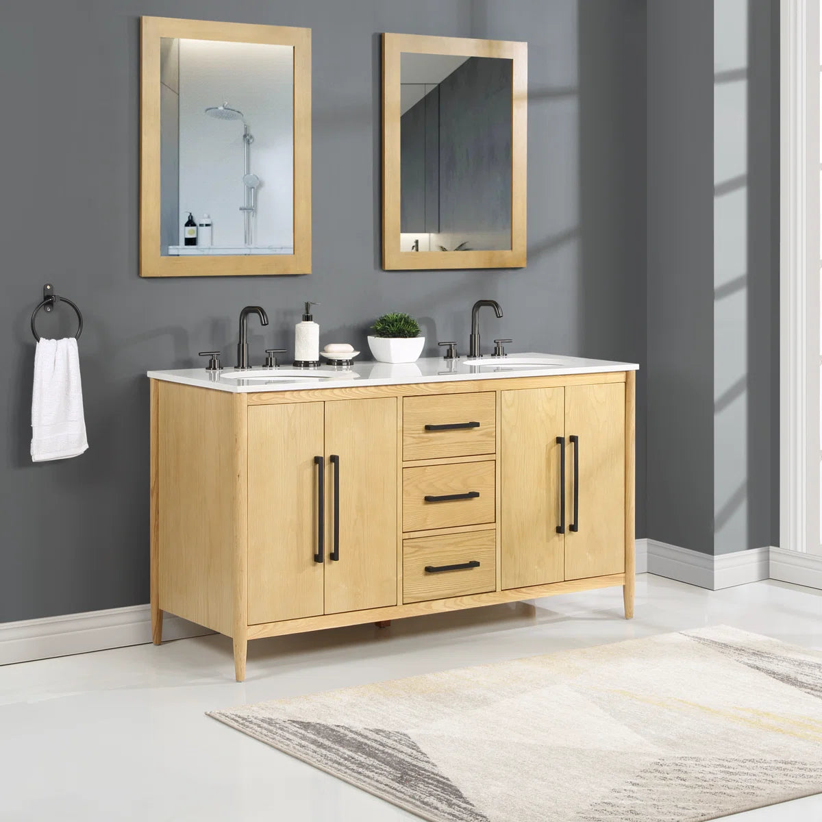 Copenhagen 60" Width Double Bathroom Vanity