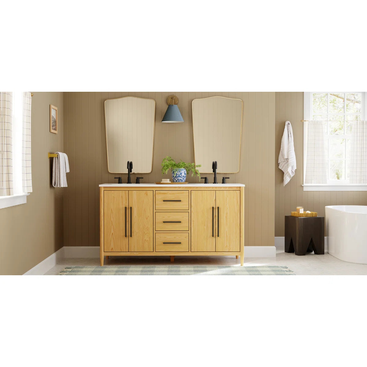 Copenhagen 60" Width Double Bathroom Vanity