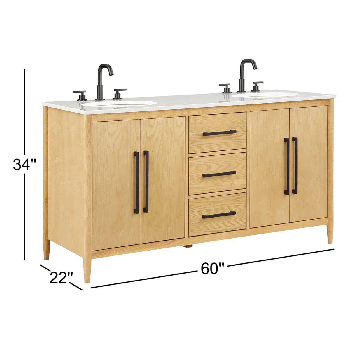 Copenhagen 60" Width Double Bathroom Vanity