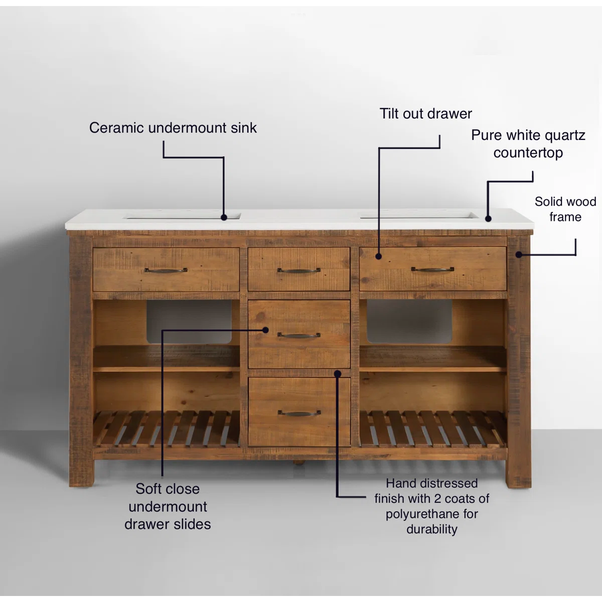 Banff 60" Width Single Bathroom Vanity