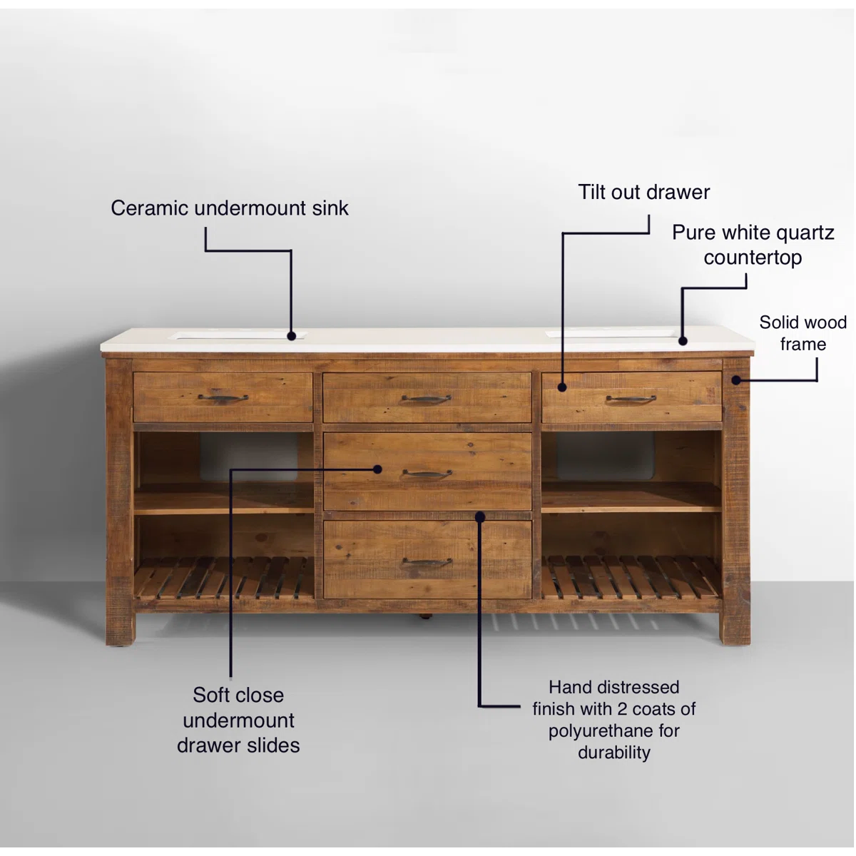 Banff 72" Width Double Bathroom Vanity