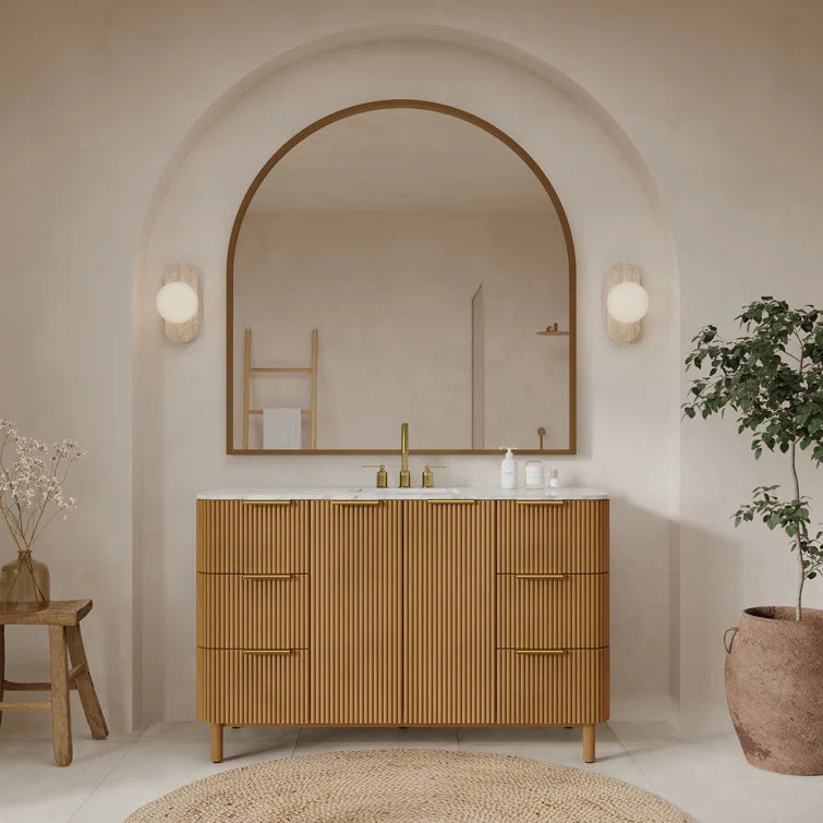 Havana 54" Width Single Bathroom Vanity In Natural Finish