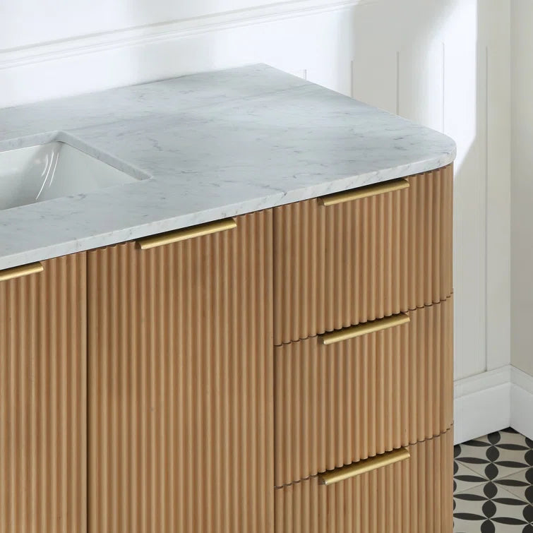 Havana 54" Width Single Bathroom Vanity In Natural Finish