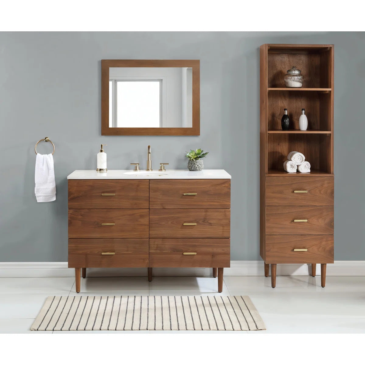 Stockholm Solid Wood Freestanding Linen Cabinet