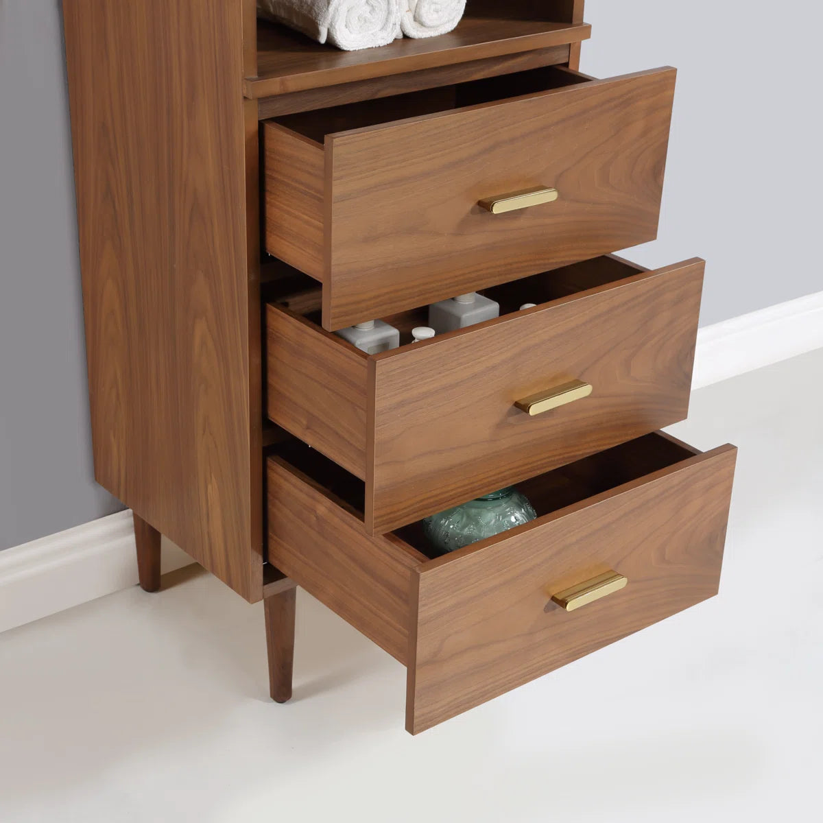 Stockholm Solid Wood Freestanding Linen Cabinet