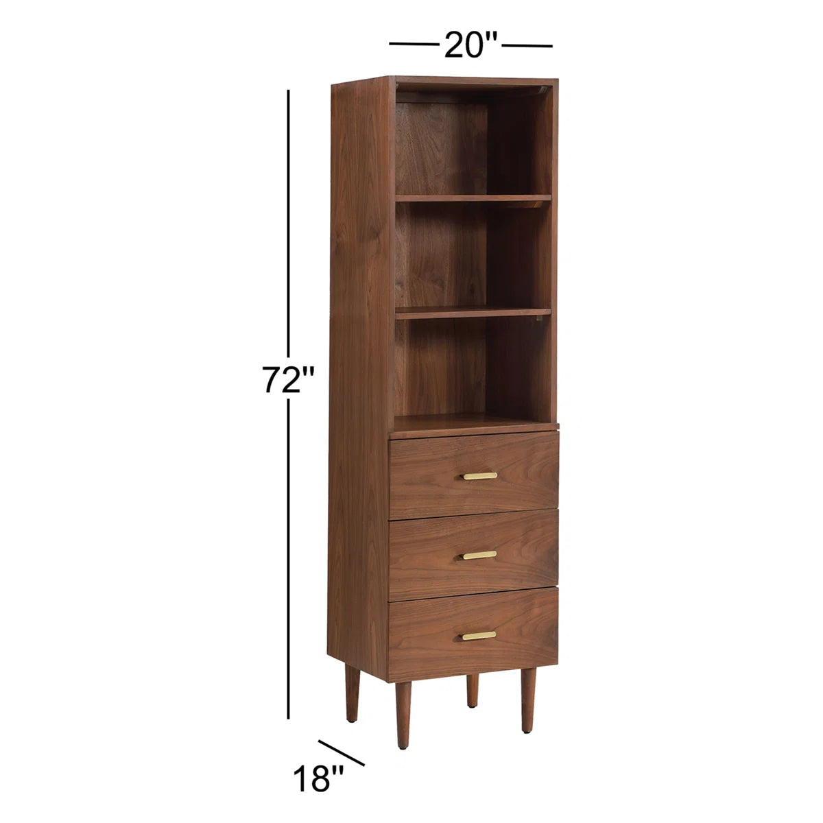 Stockholm Solid Wood Freestanding Linen Cabinet