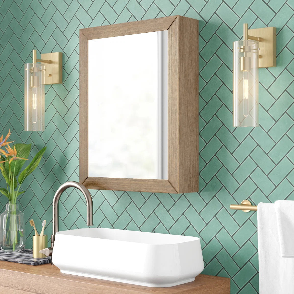 Bergen 20"W x 26"H Framed Mirror Medicine Cabinet