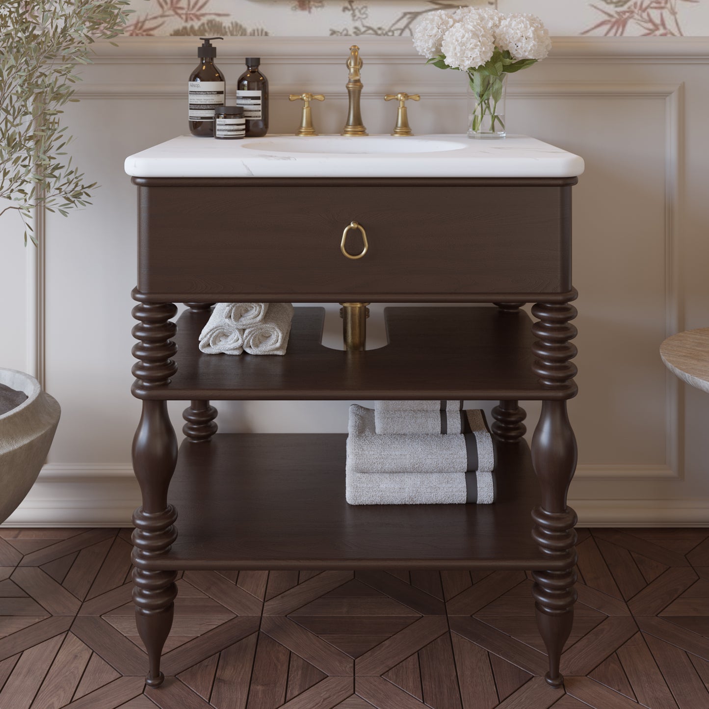 Chantilly 30" Single Sink Bathroom Vanity | Statuario Quartz Countertop (Copy)