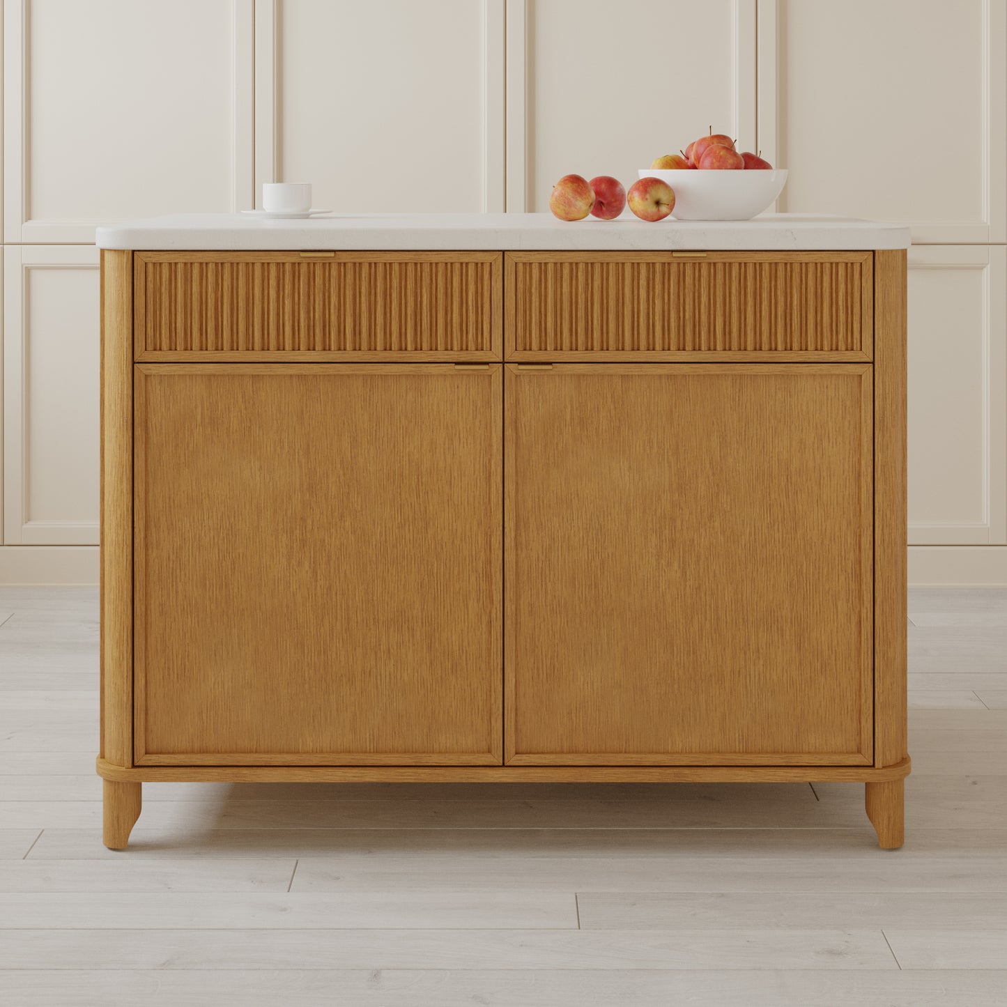 Kathryne 48" Kitchen Island | Quartz Countertop