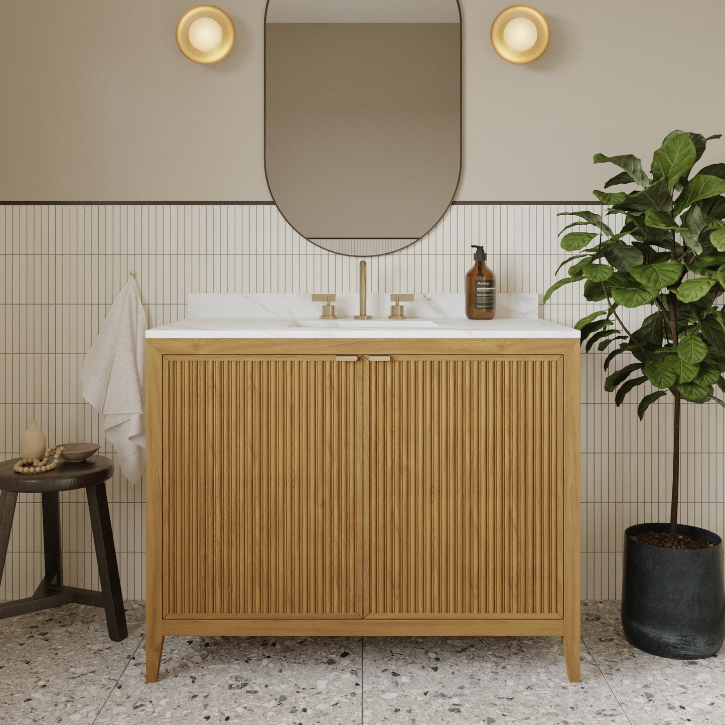 Kendal 42" Single Sink Bathroom Vanity | Cultured Marble Countertop