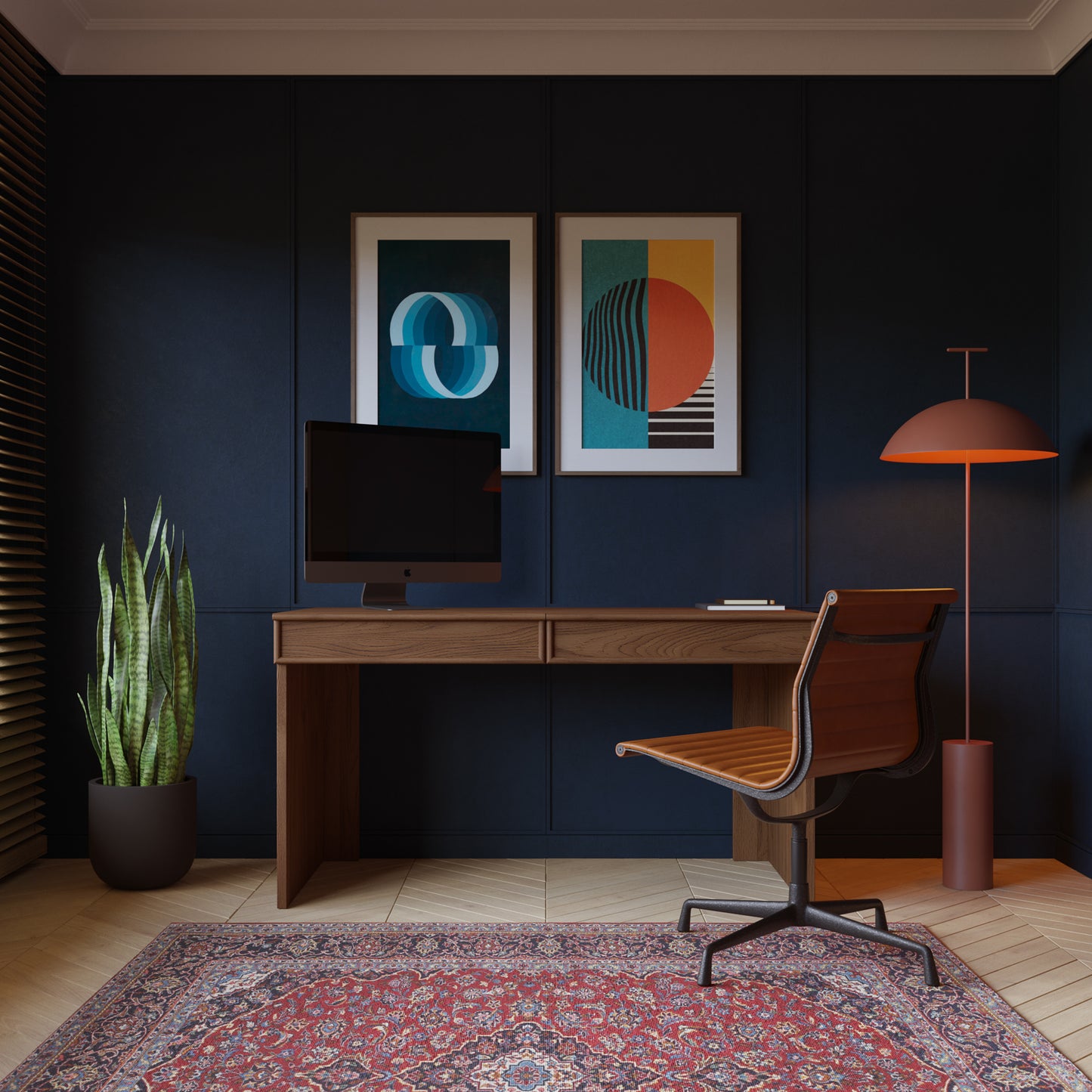 Cooper 55" Natural Walnut Writing Desk