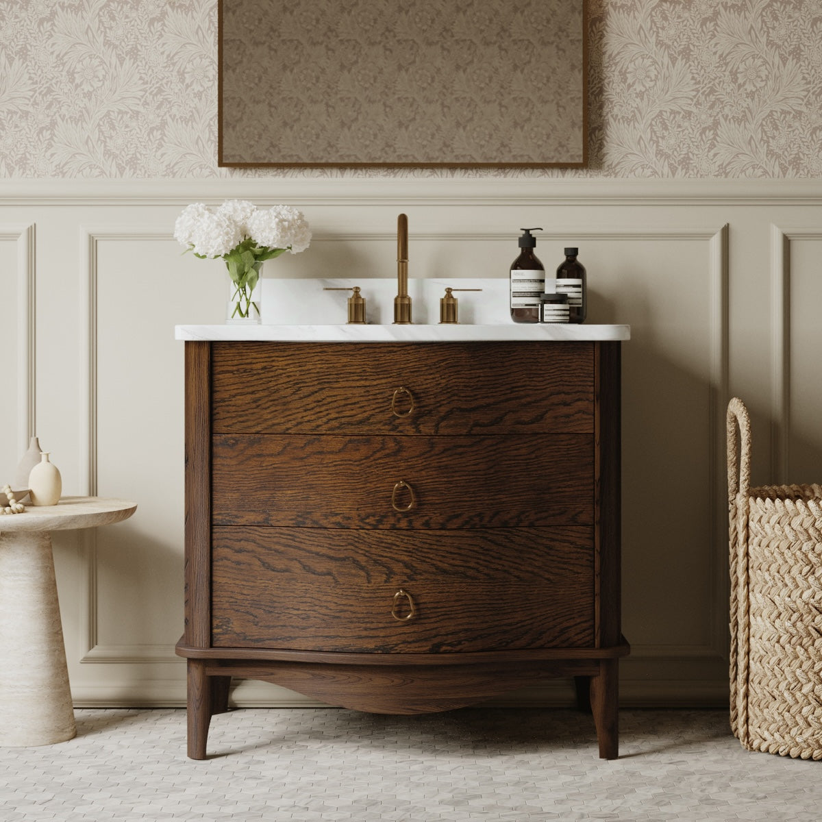 Grace 36" Single Bathroom Vanity | Statuario Quartz Countertop