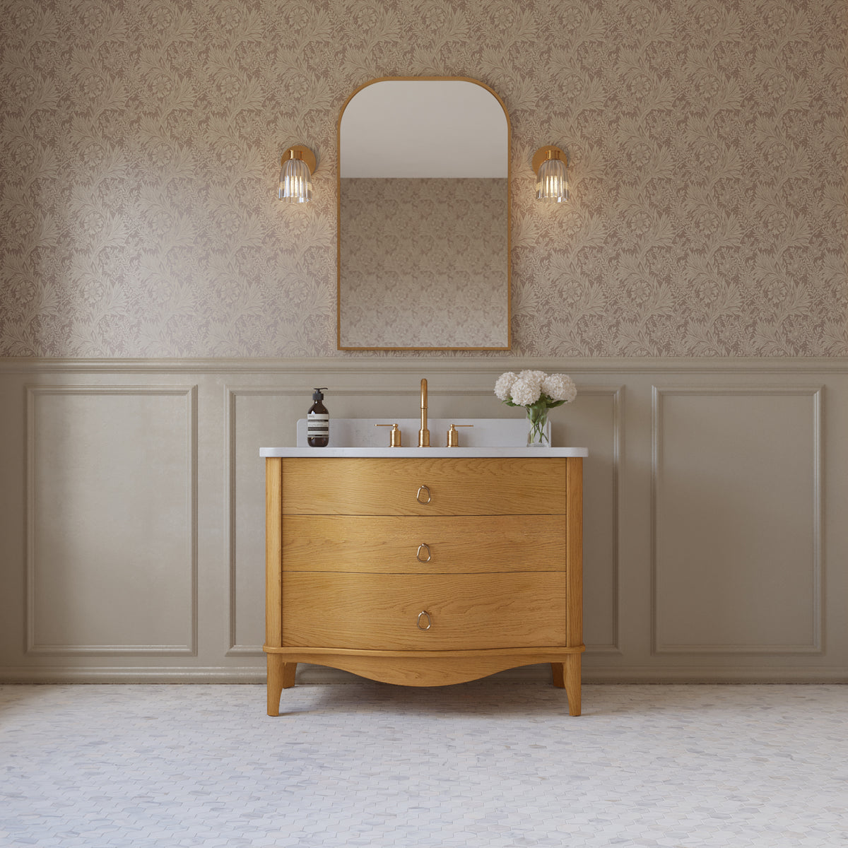 Grace 42" Bathroom Vanity with Statuario Quartz Countertop