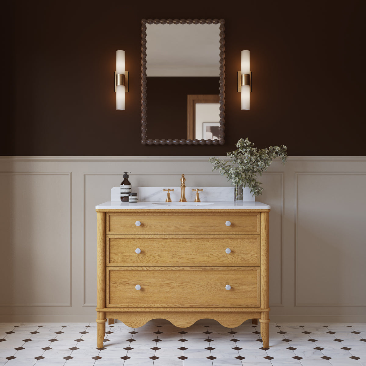 Juliette 42"W x 22"D Single Sink Bathroom Vanity with Cultured Marble Top