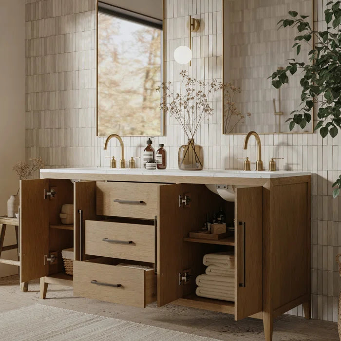 Bergen 66" Width Double Bathroom Vanity