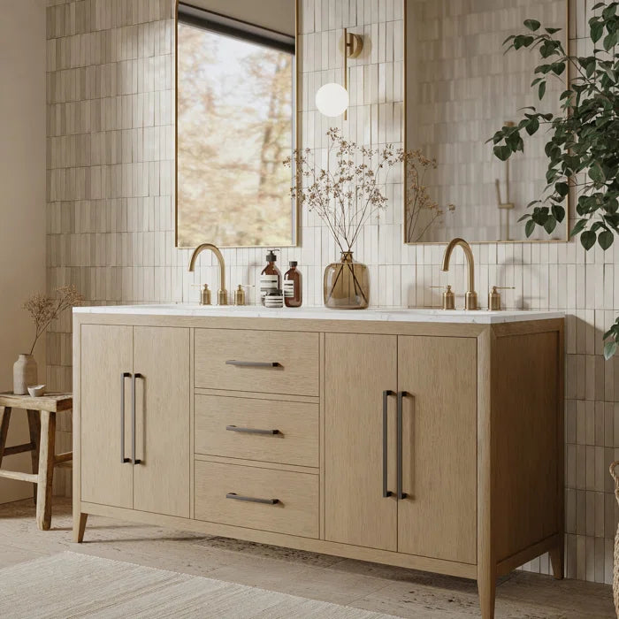 Bergen 66" Width Double Bathroom Vanity