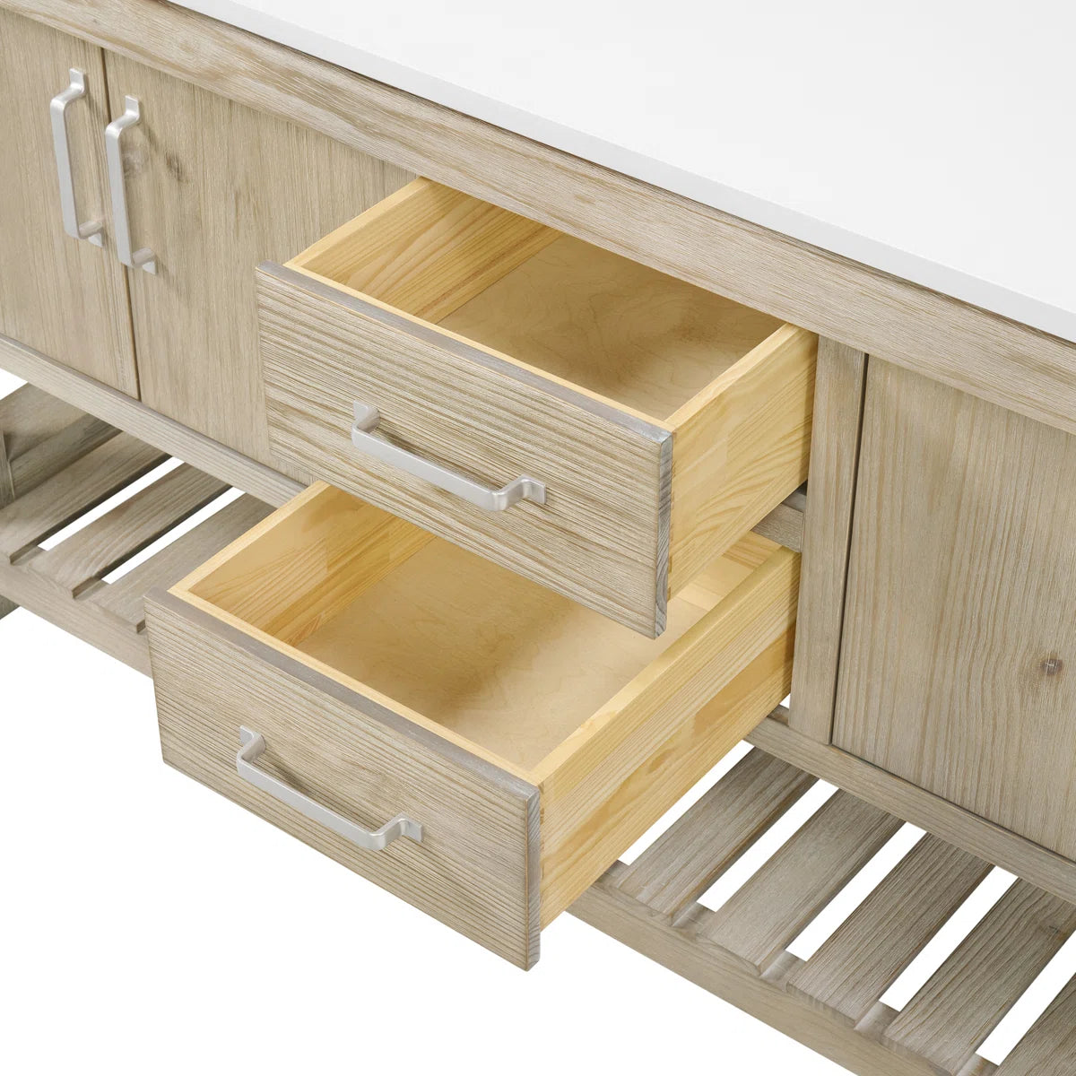 Telluride 72" Width Double Bathroom Vanity in Washed Pine