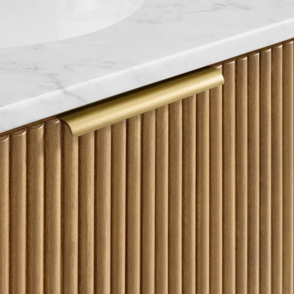 Havana 24"W x 18"D Reeded Birch Single Bathroom Vanity | Carrara Marble Countertop