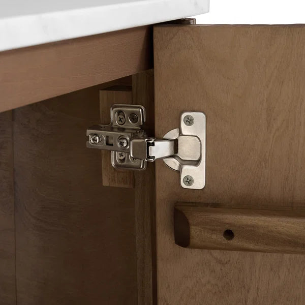 Havana 24"W x 18"D Brown Reeded Birch Single Bathroom Vanity | Carrara Marble Countertop