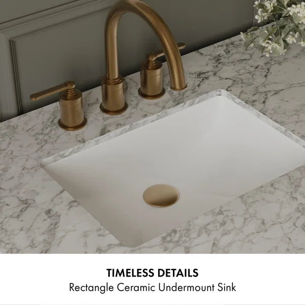 Havana 54" Width Single Bathroom Vanity In Brown Reeded Birch