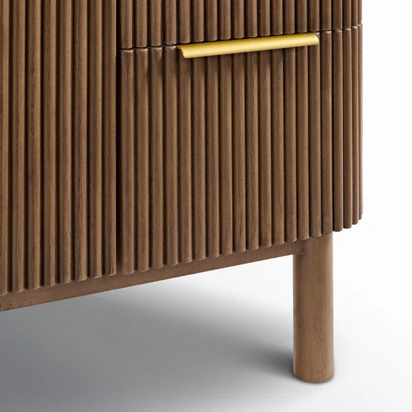 Havana 54" Width Single Bathroom Vanity In Brown Reeded Birch