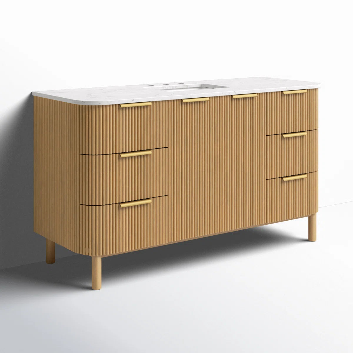 Havana 60" Width Single Bathroom Vanity In Natural Finish