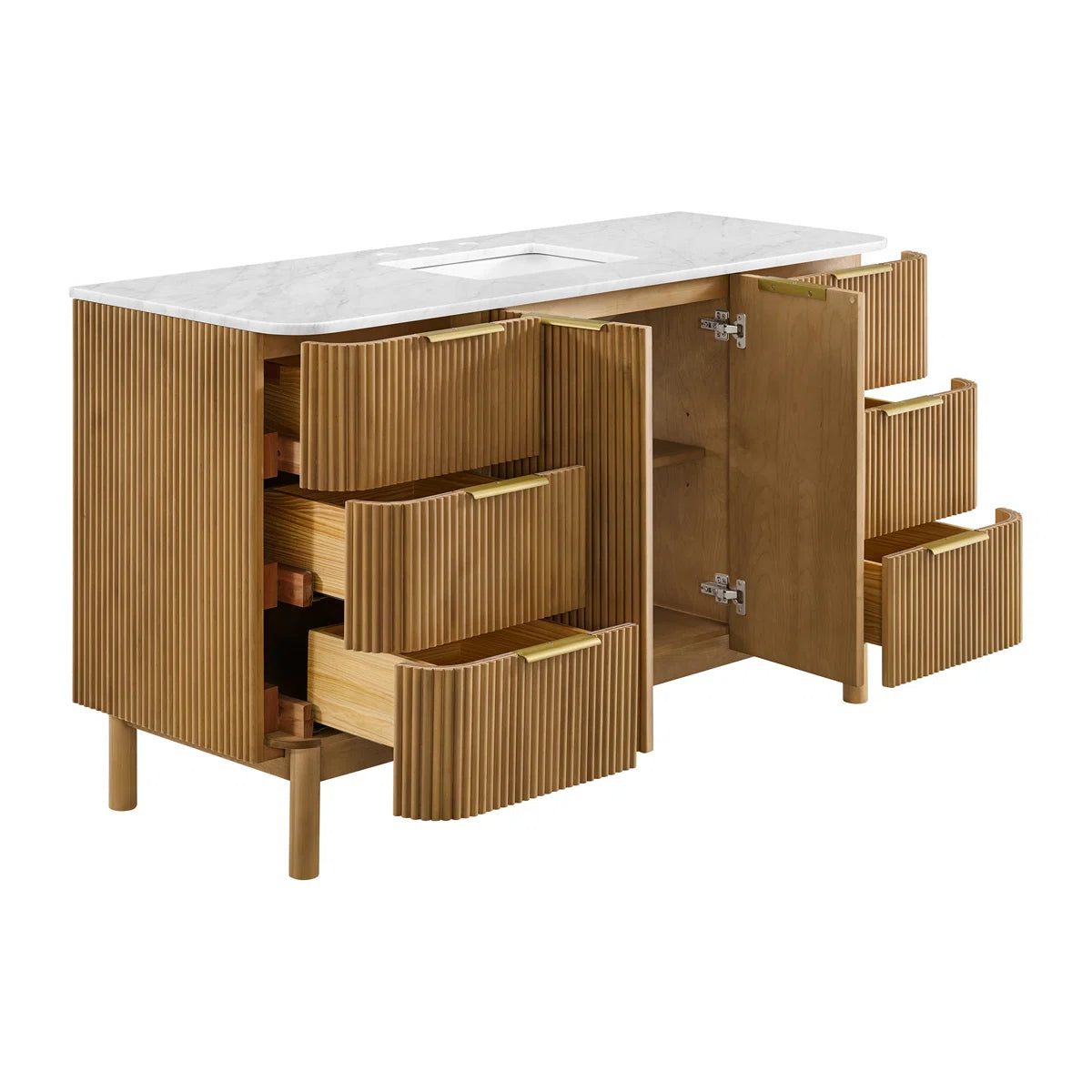 Havana 60" Width Single Bathroom Vanity In Natural Finish