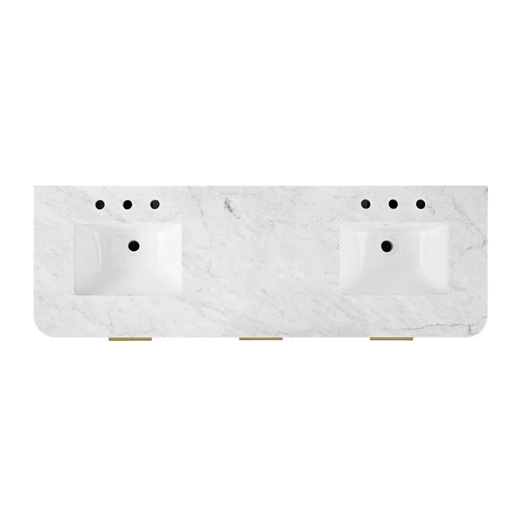 Havana 66" Width Double Bathroom Vanity In Natural Finish