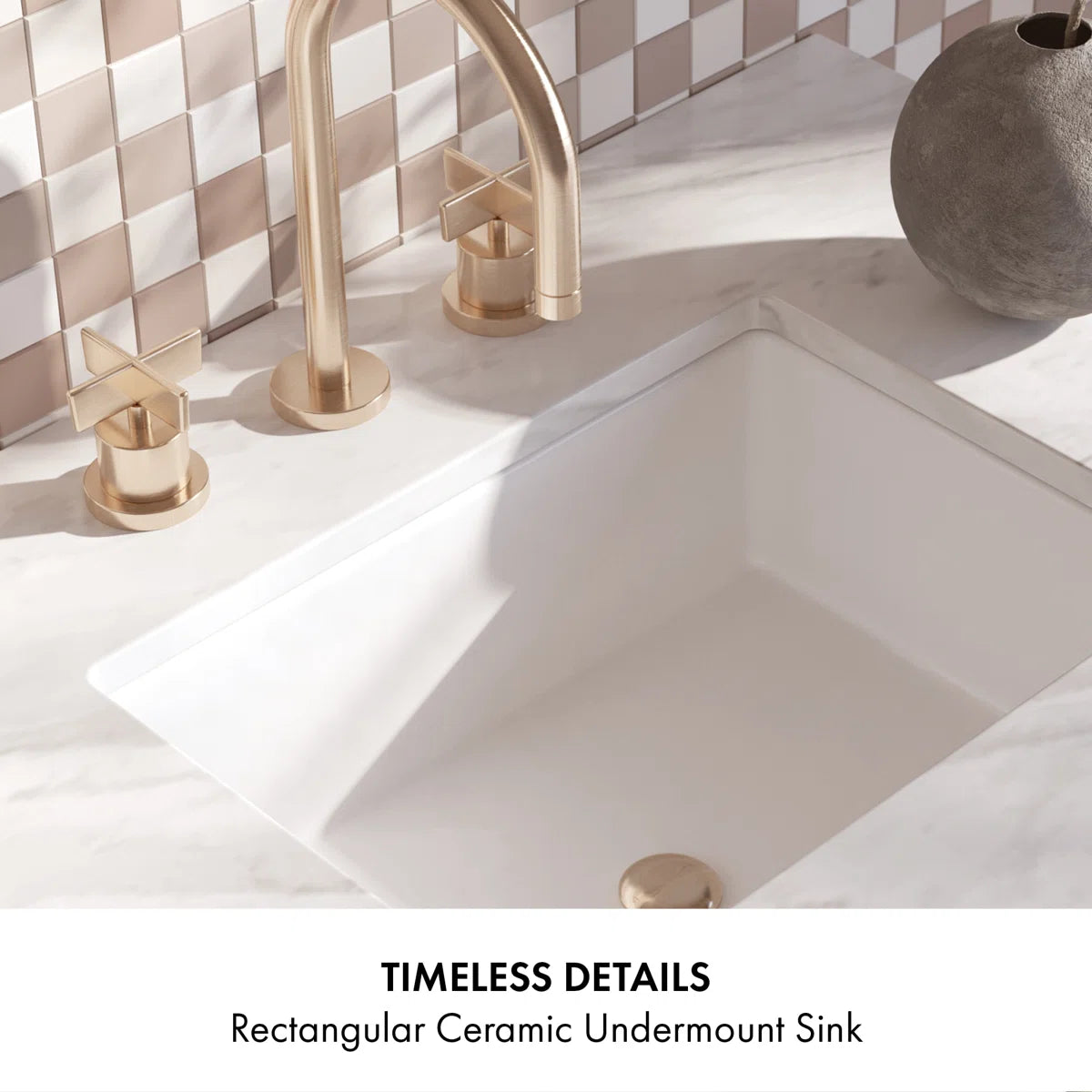 Bern 60" Reeded Oak Double Bathroom Vanity | Engineered Marble Countertop