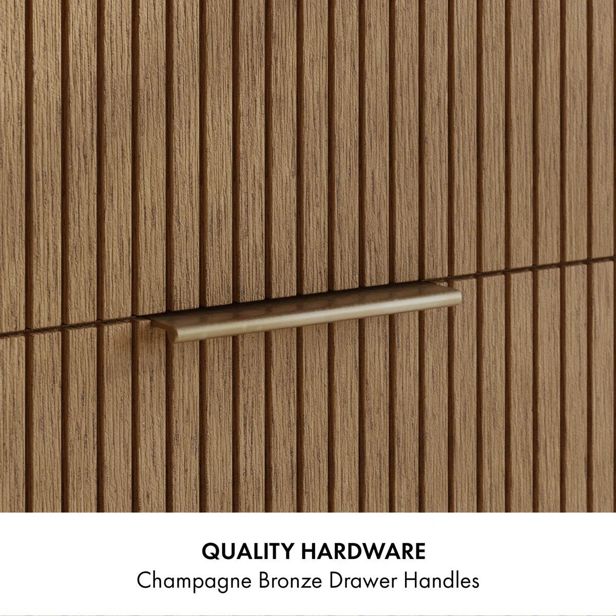 Bern 60" Reeded Oak Double Bathroom Vanity | Engineered Marble Countertop