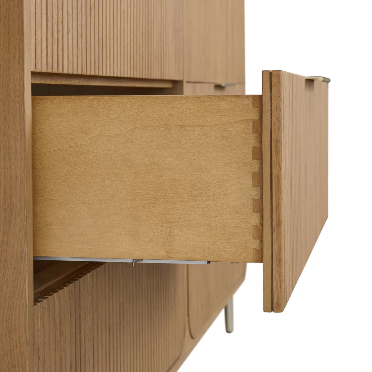 Bern 60" Reeded Oak Double Bathroom Vanity | Engineered Marble Countertop
