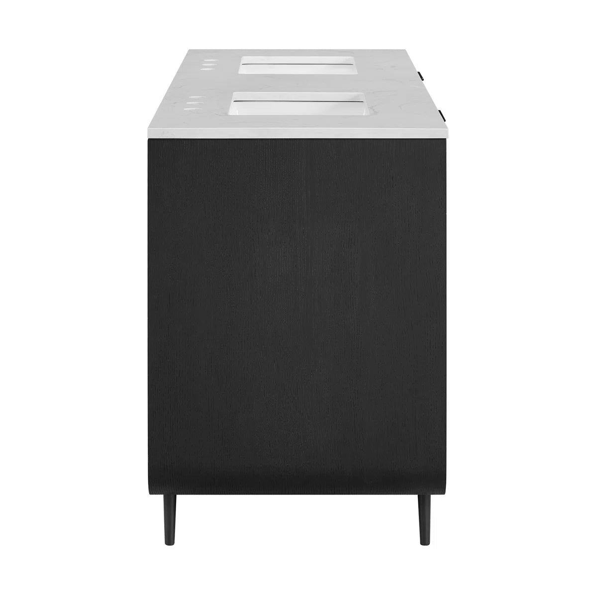 Bern 60" Width Double Bathroom Vanity In Black