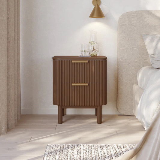 Havana Night Stand in Brown Reeded Birch