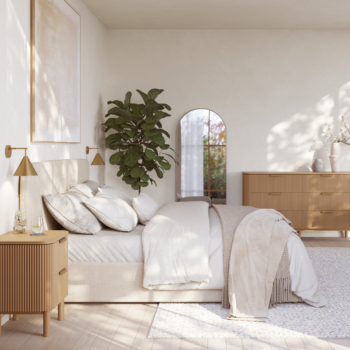 Havana 60" 6-Drawer Reeded Dresser