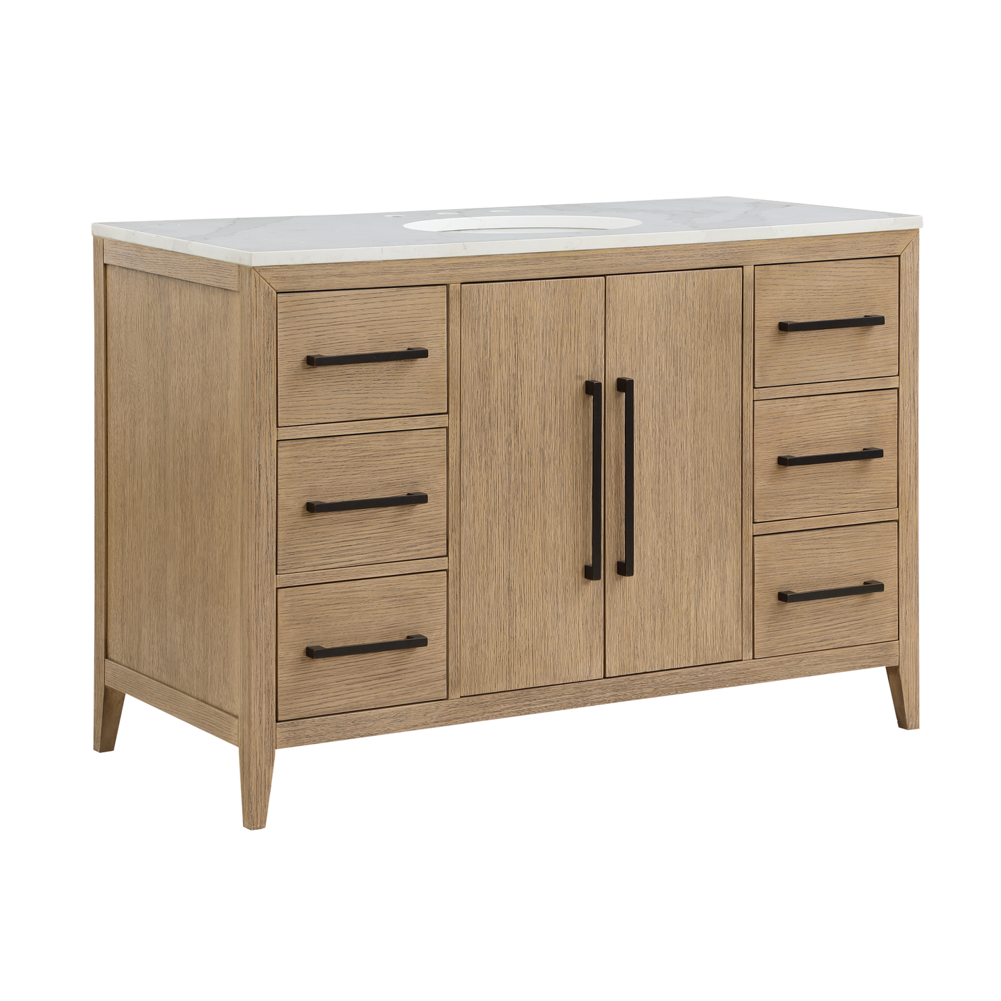 Bergen 48'' Single Bathroom Vanity | Calacatta Quartz Top