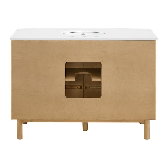 Havana 48" Finished Birch Undermount Single Sink Bathroom Vanity with White Quartz Top