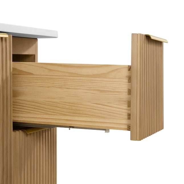 Havana 42" Finished Birch Undermount Single Sink Bathroom Vanity with White Quartz Top
