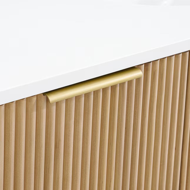 Havana 72" Finished Birch Undermount Double Sink Bathroom Vanity with White Quartz Top