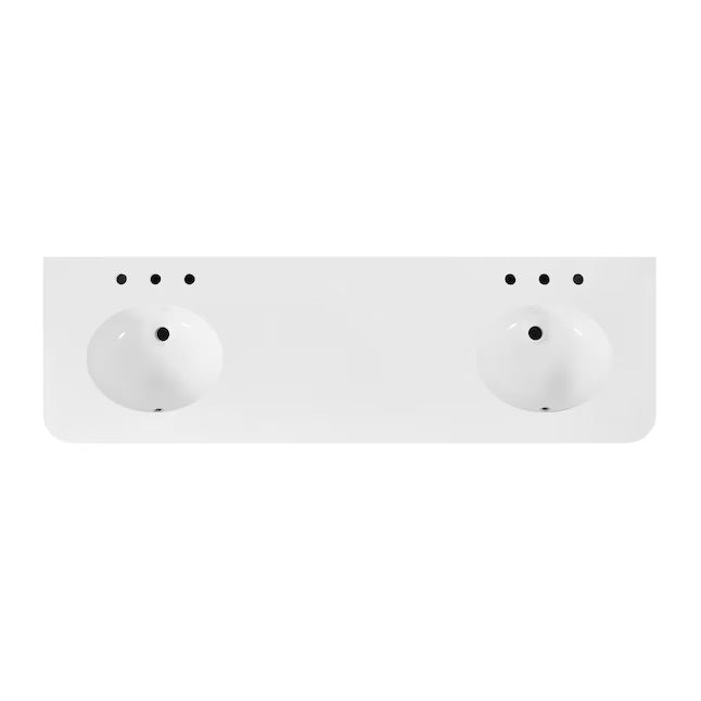 Havana 72" Finished Birch Undermount Double Sink Bathroom Vanity with White Quartz Top