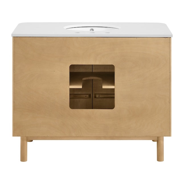Havana 42" Finished Birch Undermount Single Sink Bathroom Vanity with White Quartz Top