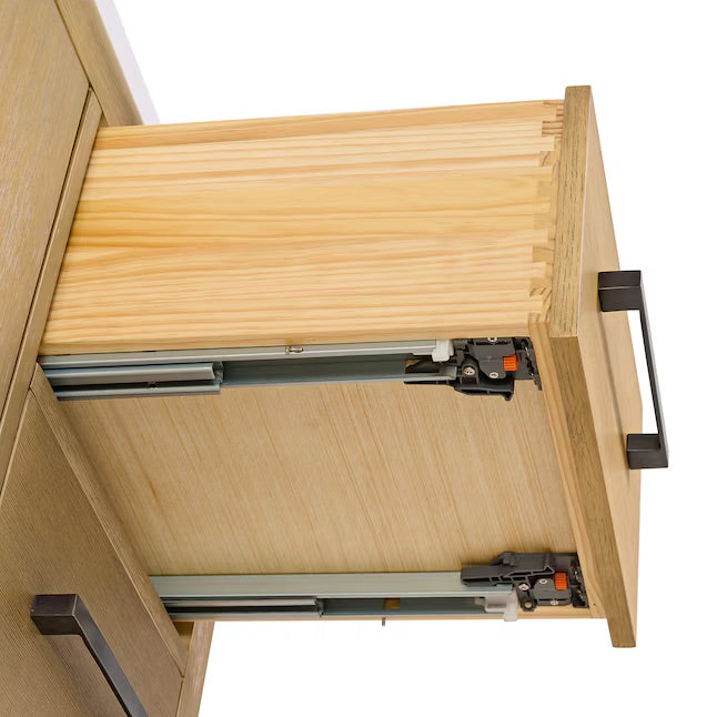 Bergen 42" Wire-brushed Light Oak Undermount Single Sink Bathroom Vanity with White Statuario Quartz Top