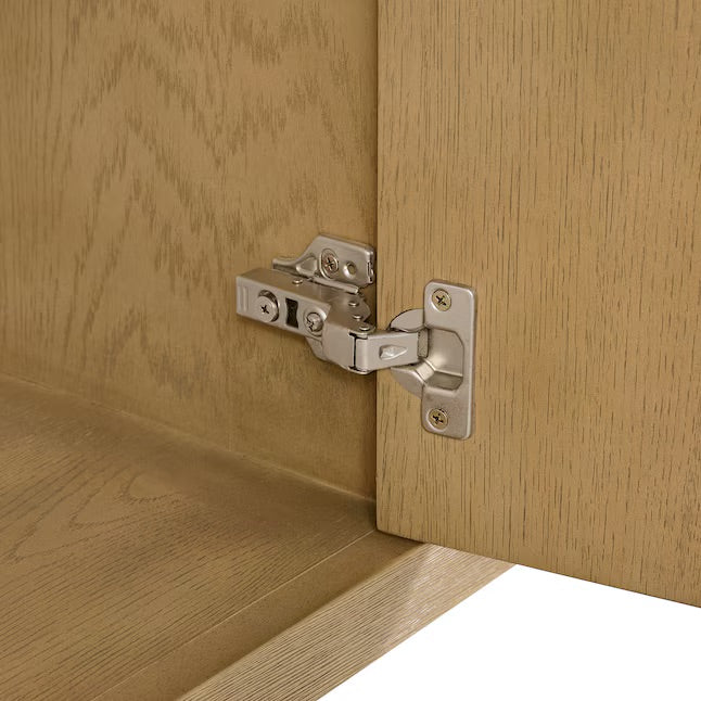 Bergen 54" Wire-brushed Light Oak Undermount Single Sink Bathroom Vanity with White Statuario Quartz Top