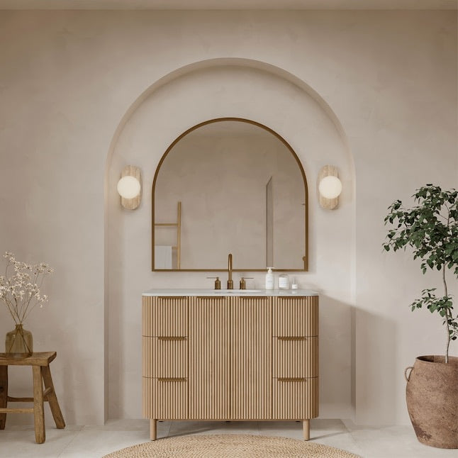 Havana 42" Finished Birch Undermount Single Sink Bathroom Vanity with White Quartz Top