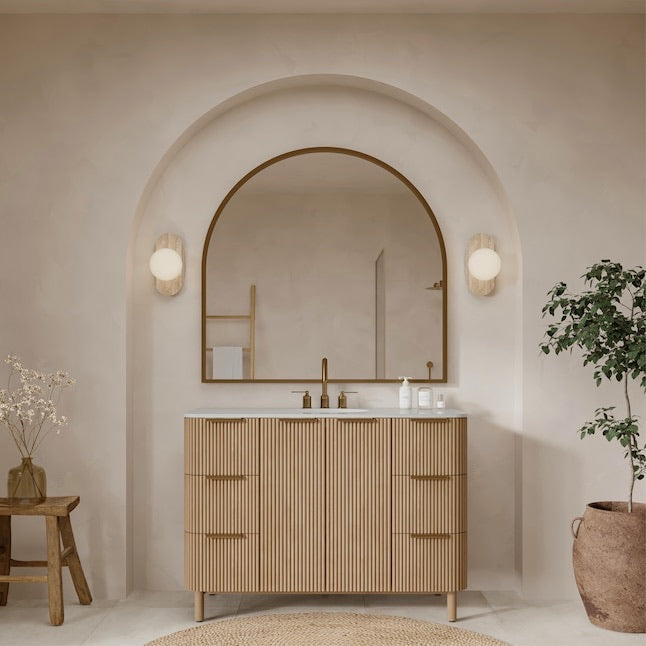 Havana 48" Finished Birch Undermount Single Sink Bathroom Vanity with White Quartz Top