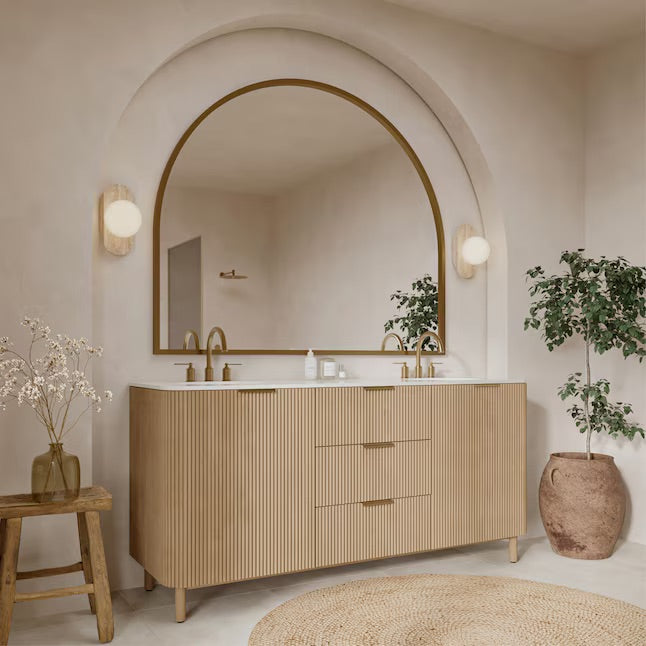 Havana 48" Finished Birch Undermount Single Sink Bathroom Vanity with White Quartz Top